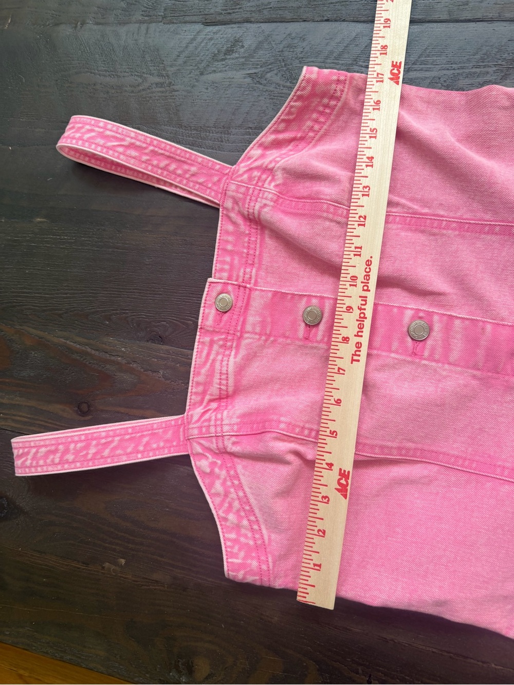 GAP Pink Denim Button-Front Mini Dress - Picture 7 of 7